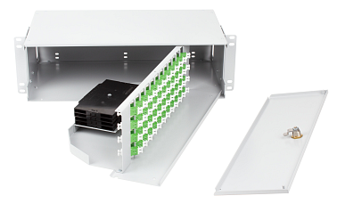 MCNL / MCNR series Splice and Termination swing cabinet with angled adapters