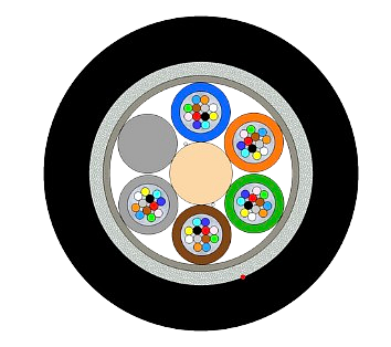 Outdoor glass yarn armoured Multitube Cable 60F (NC)