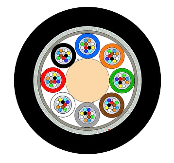 Outdoor glass yarn armoured Multitube Cable 96F (NC)