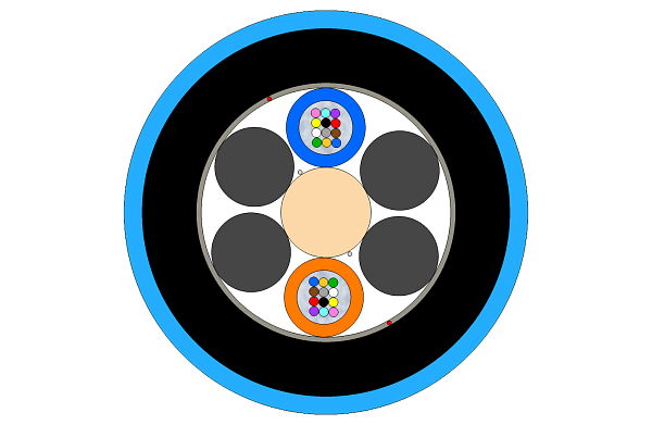 Outdoor Non-Metallic Armoured Multitube Cable 24F (RA)