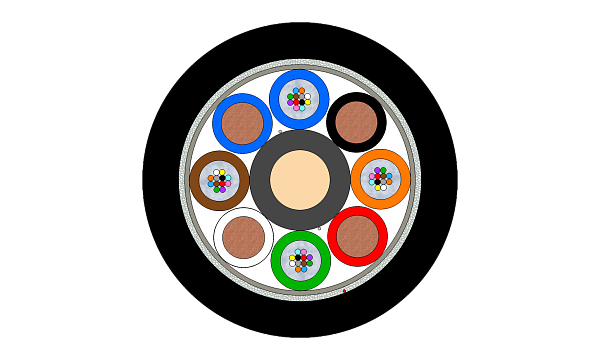 Hybrid Copper/Fiber Cable 2-48F + 2.5 mm2 (IC)